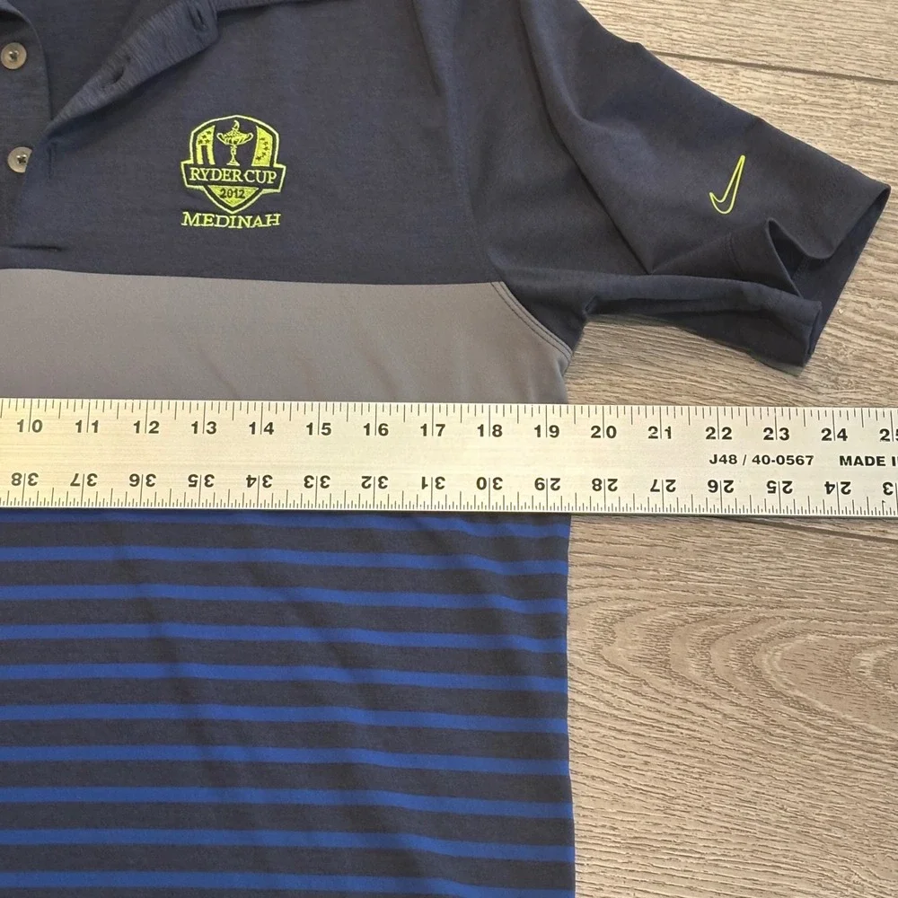 Nike Golf Polo Mens Small Blue Ryder Cup 2012 Medinah Dri-FIT Preppy Athletic - Picture 6 of 8